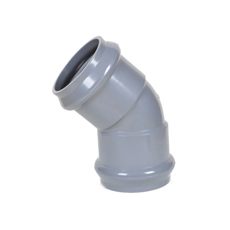 UPVC PVC Plastic Pipe Fitting 10 Inch 90 Degree Elbow Dimensions With Rubber Ring