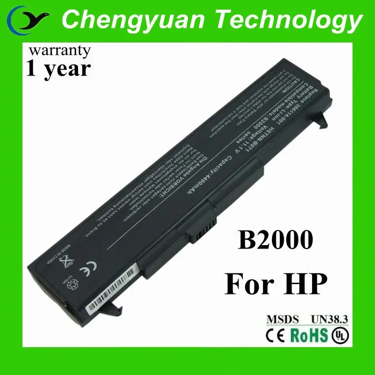 6- клетки 11.1v 5200 мач аккумулятор для ноутбука hp ноутбука compaq b2000 hstnn- b071 366114-001