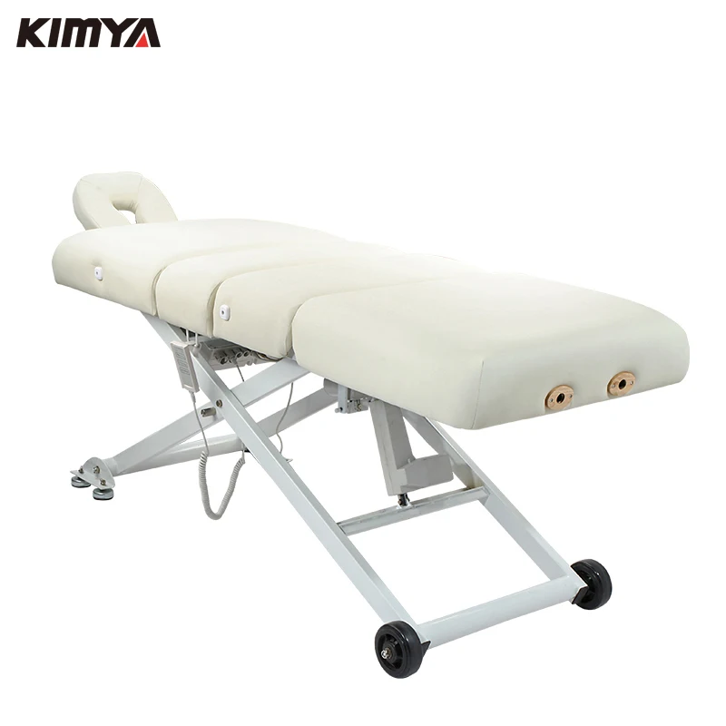 Comfortable rotating folding facial bed adjustable electric beauty massage table