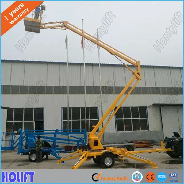 Competitive price 18m lifting height 200kg diesel engine battery folding arm light telescopic boom lifts