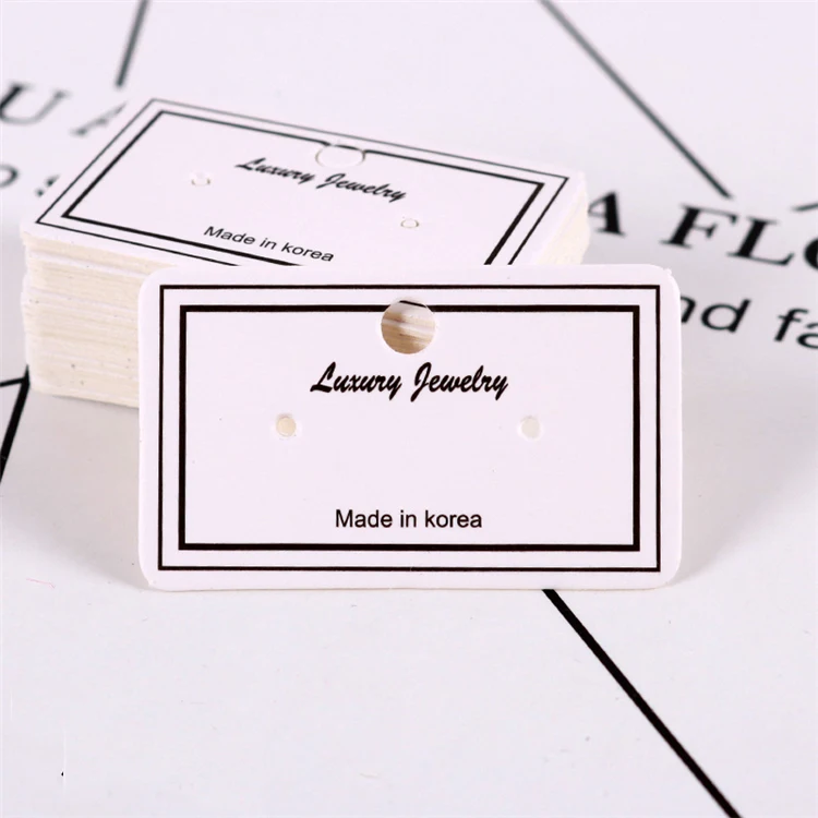 10Pcs/Bag Custom printed embossed paper necklace earring jewelry display cards for jewellery packing