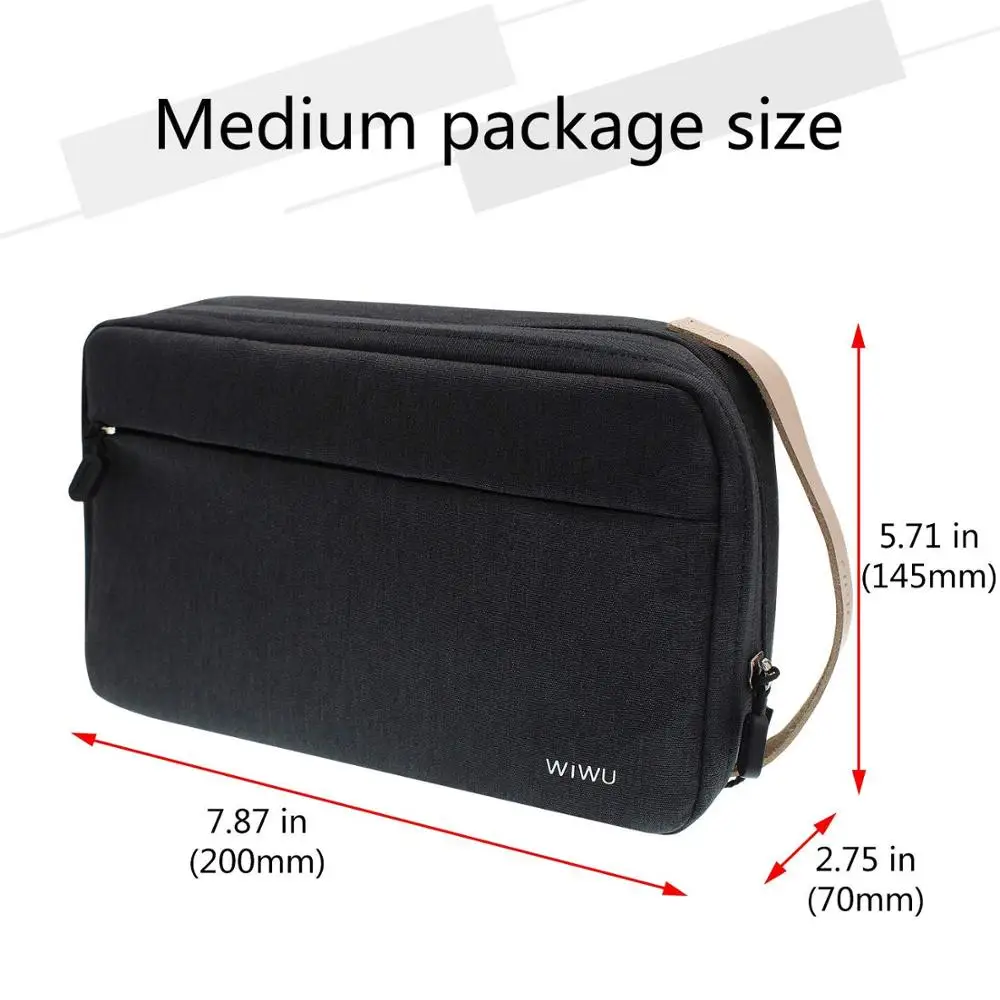 WIWU Double Layer Cable Organizer BagTravel Electronic for Cables Flash Disk USB Drive Charger Accessories Organiser Case