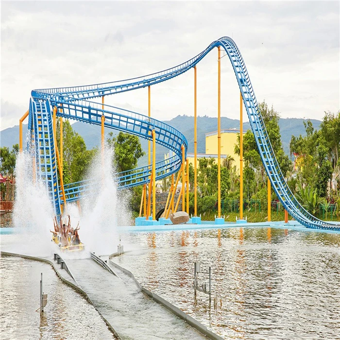 manufacturer direct ride thrilling water amusement park ride big splash flume ride for sale