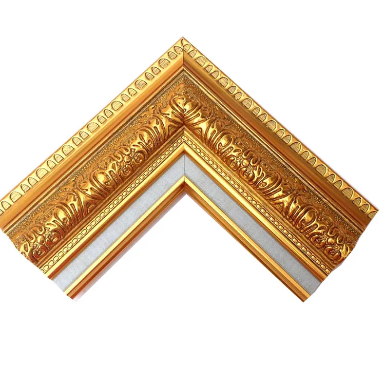 Античный полистирол Золотой Рисунок Модель рамы для зеркала