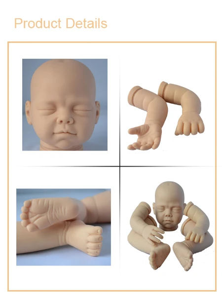 100% handmade paint wholesale reborn doll kit/reborn baby doll kits vinyl/soft vinyl reborn doll kits