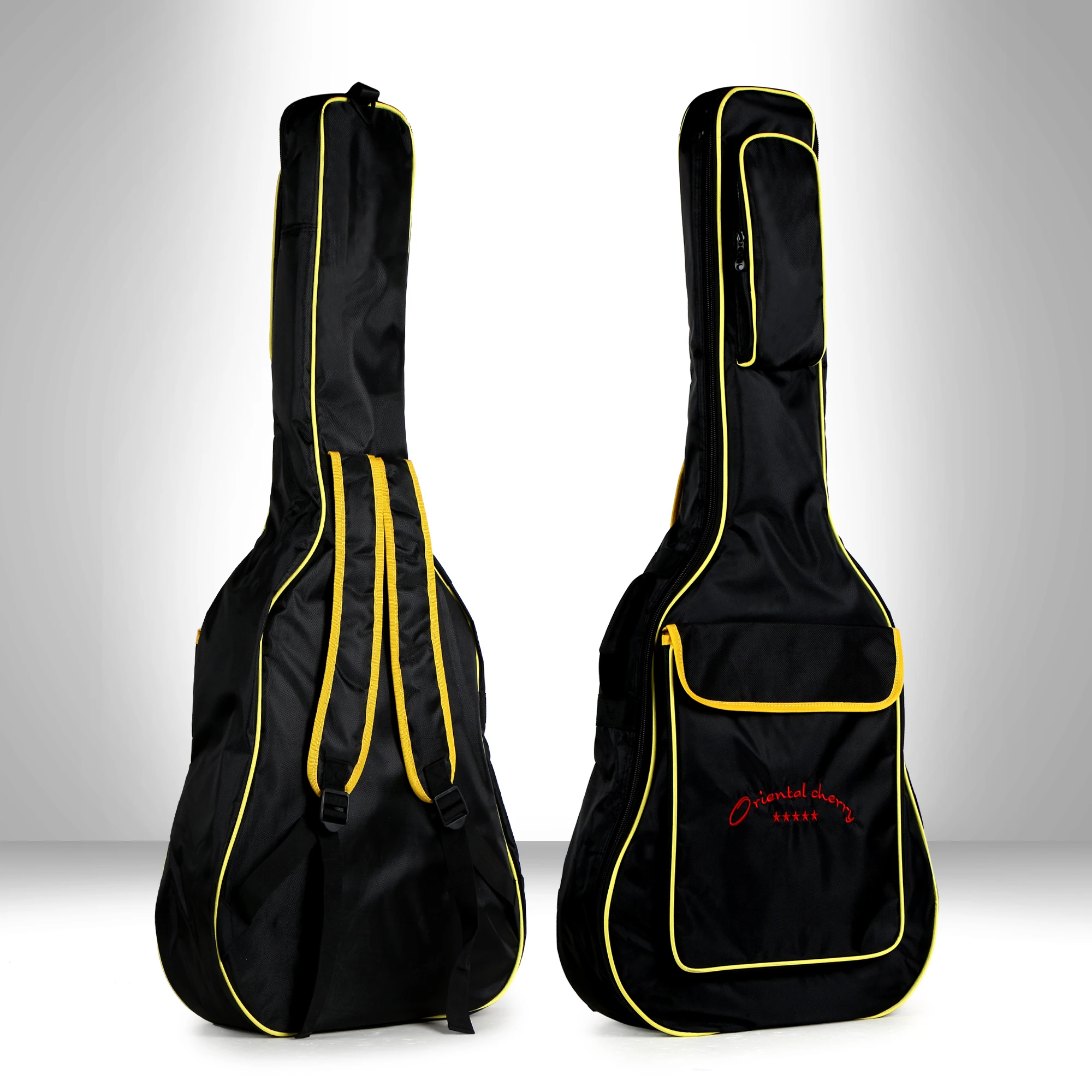 Сакура 41 дюймов Акустическая гитара ремень сумка с желтыми линиями