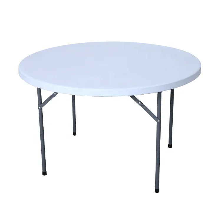 
4FT outdoor indoor white plastic banquet round foldable table 