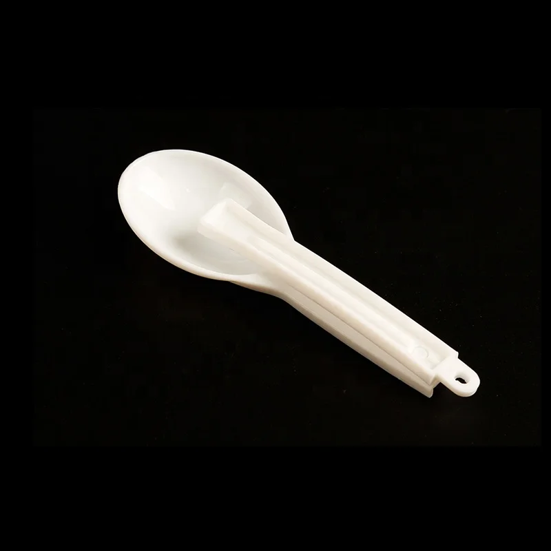 Eco Friendly Disposable Plastic Foldable Yogurt Spoon Folding Ice Cream Spoon