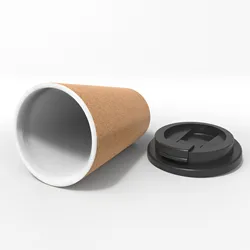 350ML pp double layer cork reusable biodegradable portable coffee cup