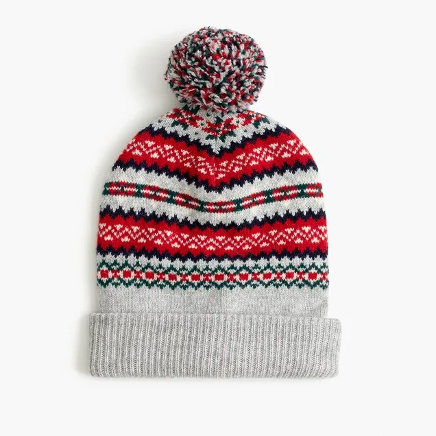 Нижнее белье для мальчиков из 45/19/15/15/6 из овечьей шерсти/шерсть/вискоза/полиамид/альпака, вязаная шапка бини с наушниками (шляпа) в жаккардовым узором из жаккардовой ткани с подкладкой и с помпонами