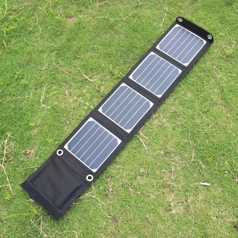Sunpower 14W Portable Solar Panel Charger For iPhone/Mobile Phone/MP3 Camping/Travel Foldable Dual USB Battery Charger