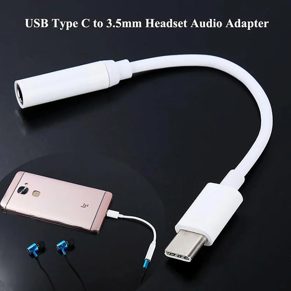 
USB Type C to 3.5mm Adapter Cable Headphone Earphone Jack AUX Type-C Convertor Cabel for Letv Leeco Le Max 2 Pro 3 for xiaomi 