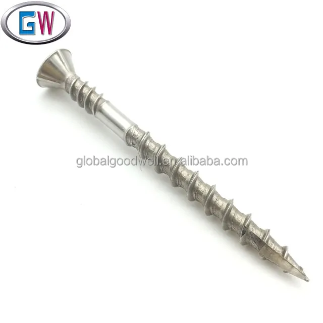 316 304 A2 A4 Stainless steel Decking Screws Double Thread Square Drive SS Hardwood Deck Screw