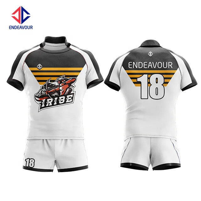 Breathable dry fit sublimation team set rugby jersey