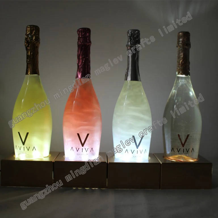 led sparkling glorifier display racks, golden wine bottle stand with AVIVA