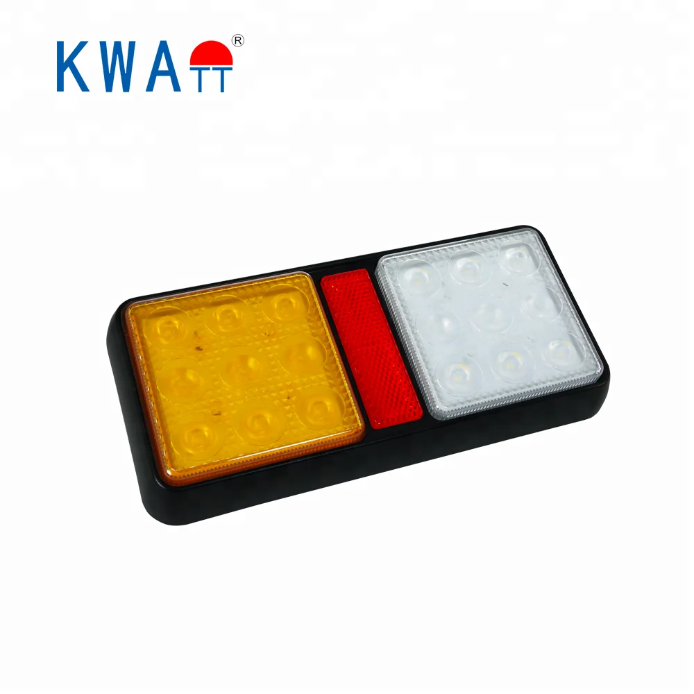 
Factory High Quality 18pcs SMDs12-24V Rectangle Vehicle Auto stop turn rear TAIL Lights for Truck trailer marine With E-Mark 