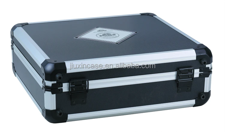 Lockable Aluminium Sword Box 40.5X39X14cm Aluminum Knife Storage Packaging Box Hard Case With Foam