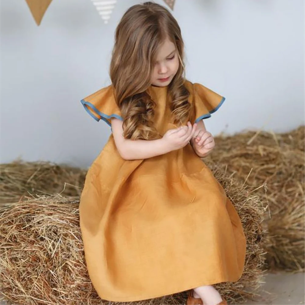 
World best selling products kids toddler linen baby clothing dress with best service and low price girl dress 