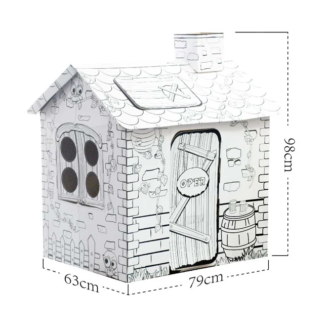 Toy factory kids cardboard DIY house 3D painting toy