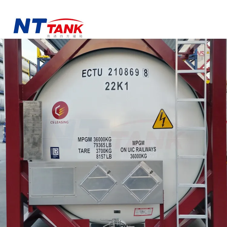 Stainless steel transport rubber lined iso hcl iso tank container