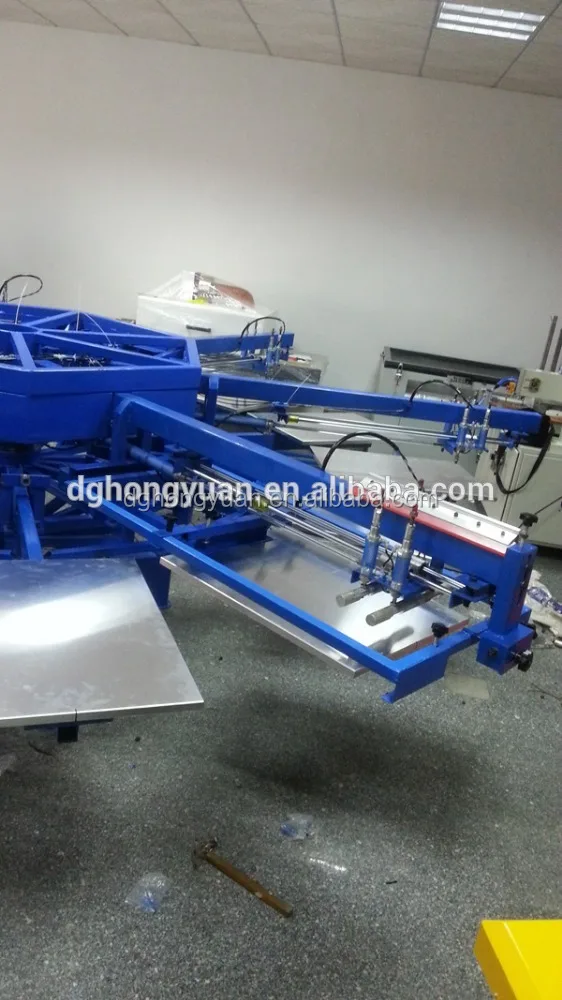 Semi Auto 6 Color Pneumatic Carousel Silk t-shirt Screen Printing Machine For Sale(GW-6C-14S)