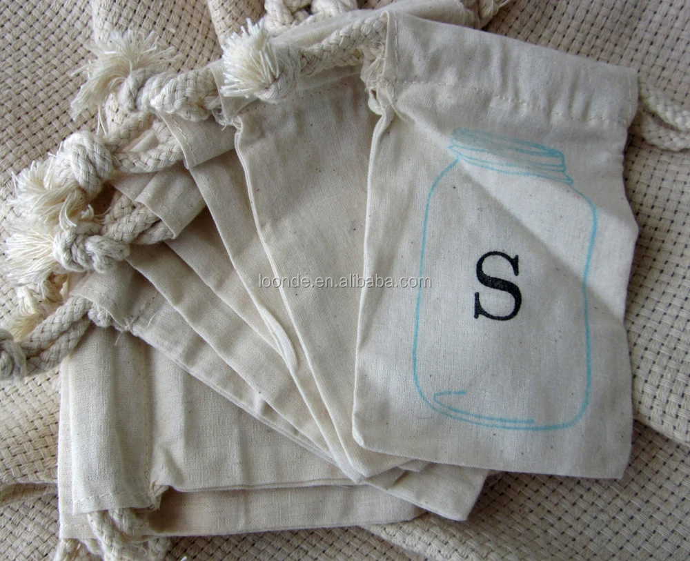 New organic cotton canvas cloth craft favor bags for nut milk