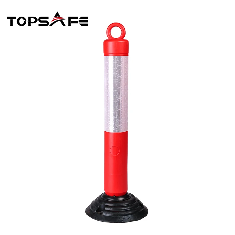 Plastic Traffic Pole Divider Flexible Delineator Warning Post For Road Construction Safety