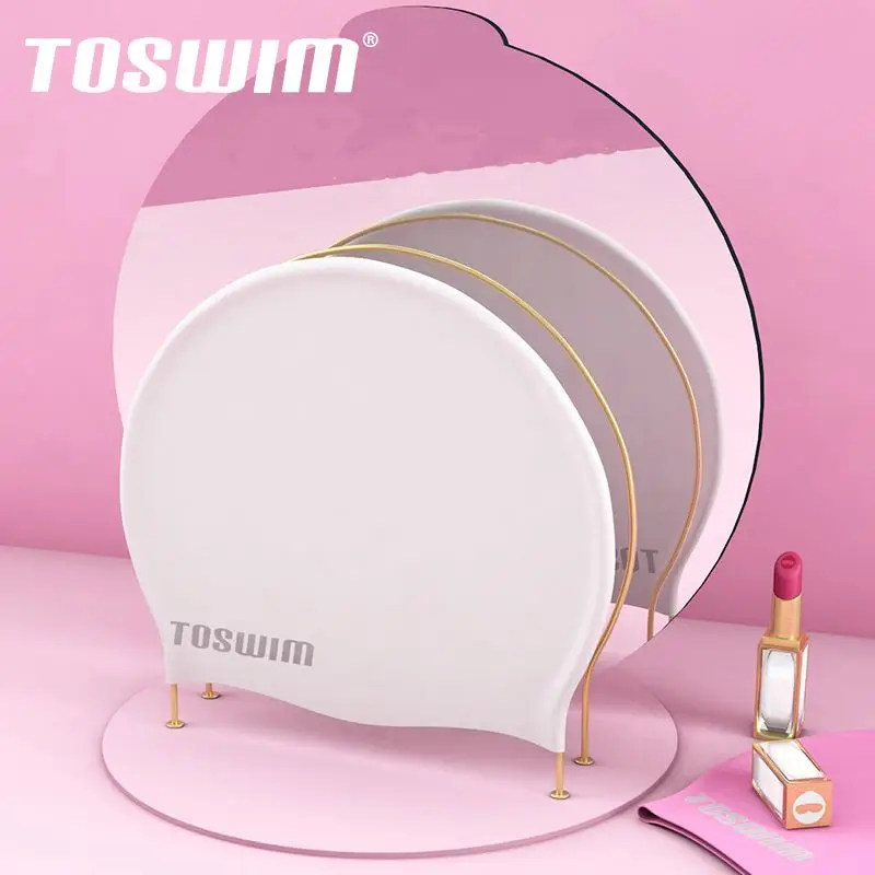 
OEM Customer Logo Printed High Quanlity Durable Adult Size Silicone Swimming Cap 