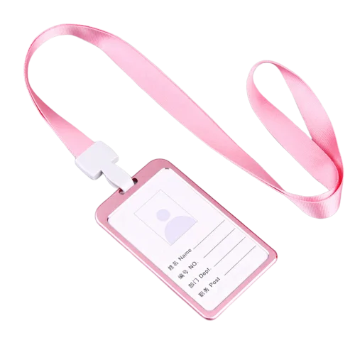 Fashion Office Metal Neck ID Badge Holder Nylon Lanyard With Plastic Hook