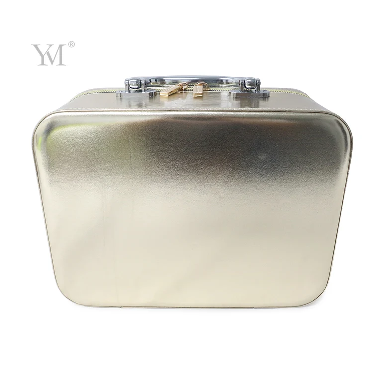leather makeup cosmetic brush case,make up bag case with mirror
