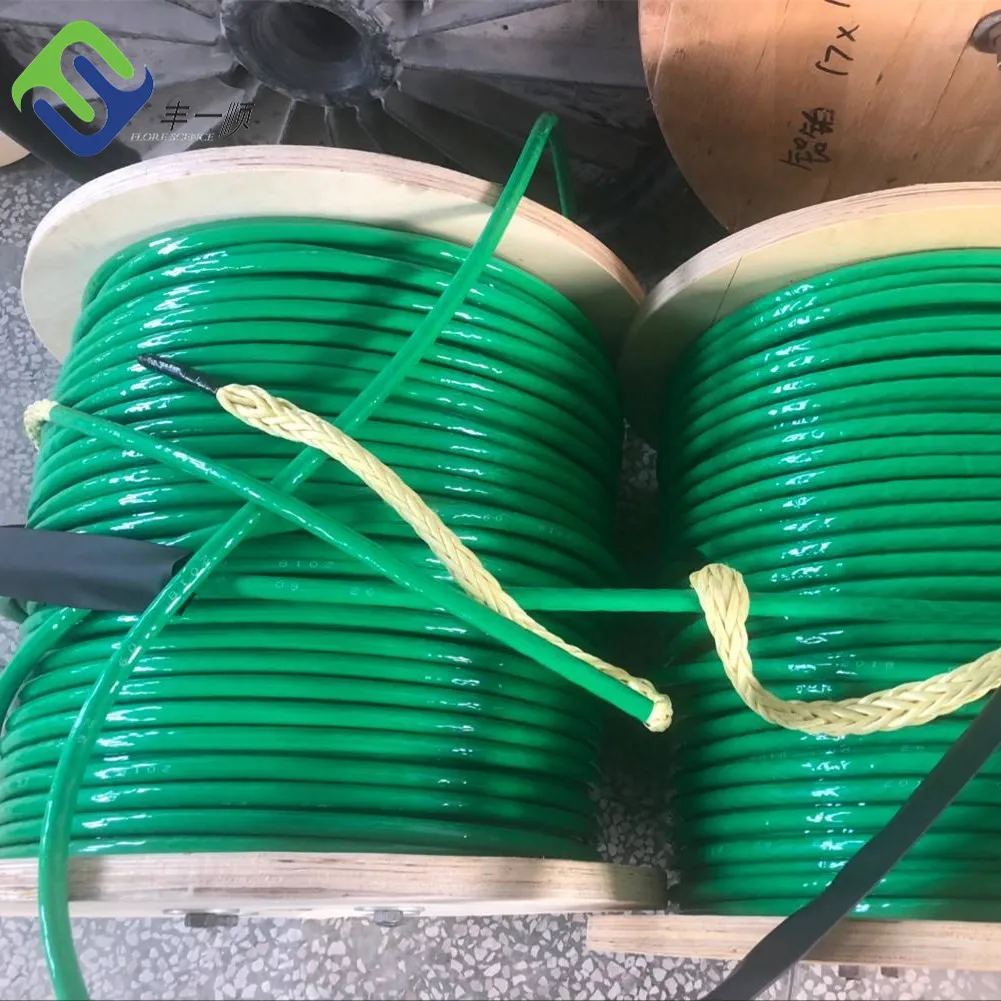 High voltage 16mm aramid rope cable with polyurethane pu sheath