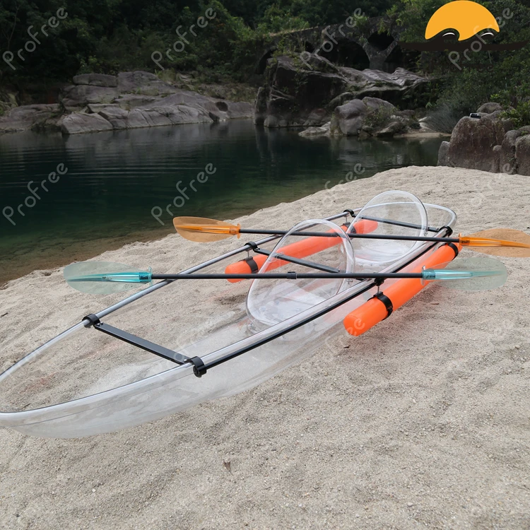 
Clear plastic kayak PC Rowing boat kayak canoe with outrigger 