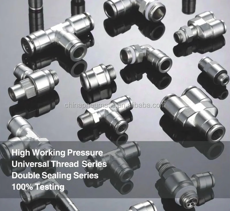 high temperature high pressure MPL8-02 8mm thread BSP 1/4 double sealing male elbow connector metal brass push in fitting