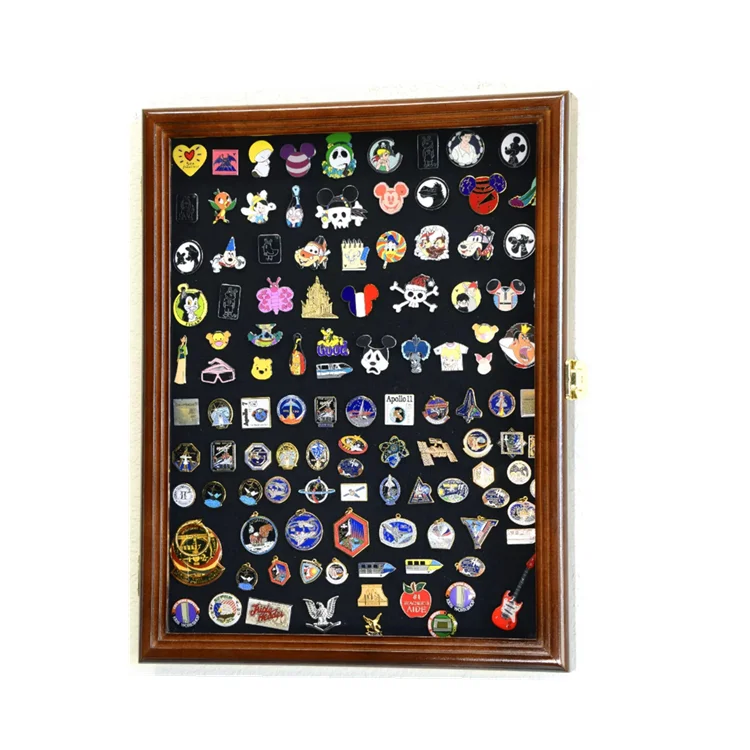 Custom Collins Luxury Wooden Medal Box Elegant Wooden Souvenir Medal Badge Display Box