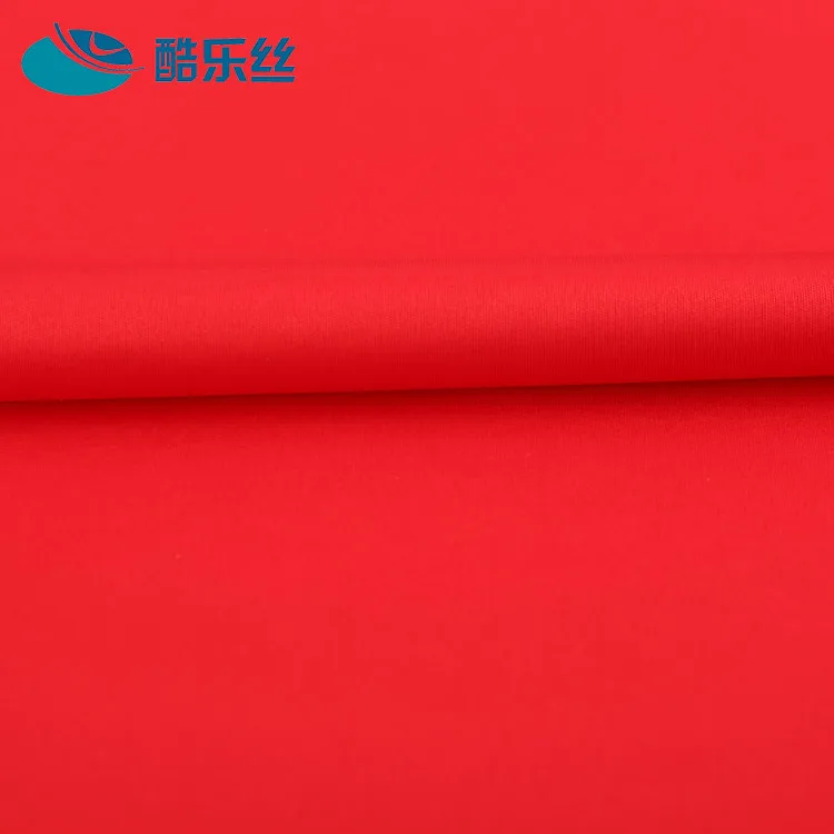 
high quality useful cheap red single jersey knitted polyester fabric stocklot 