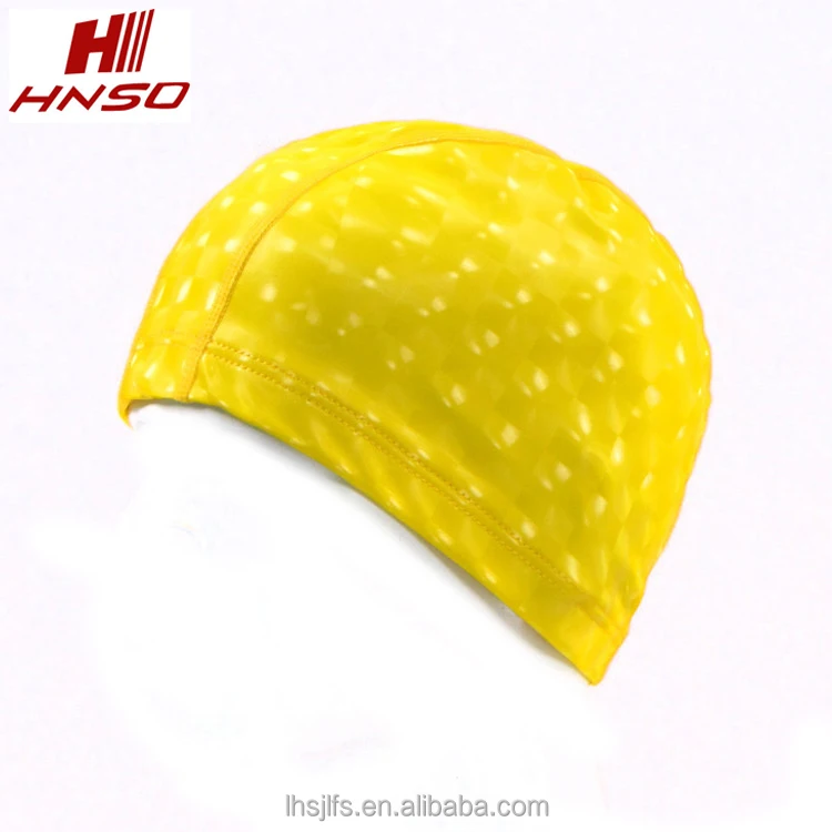 
High stretch waterproof custom logo ear-protection dreadlocks PU fabric swim caps 