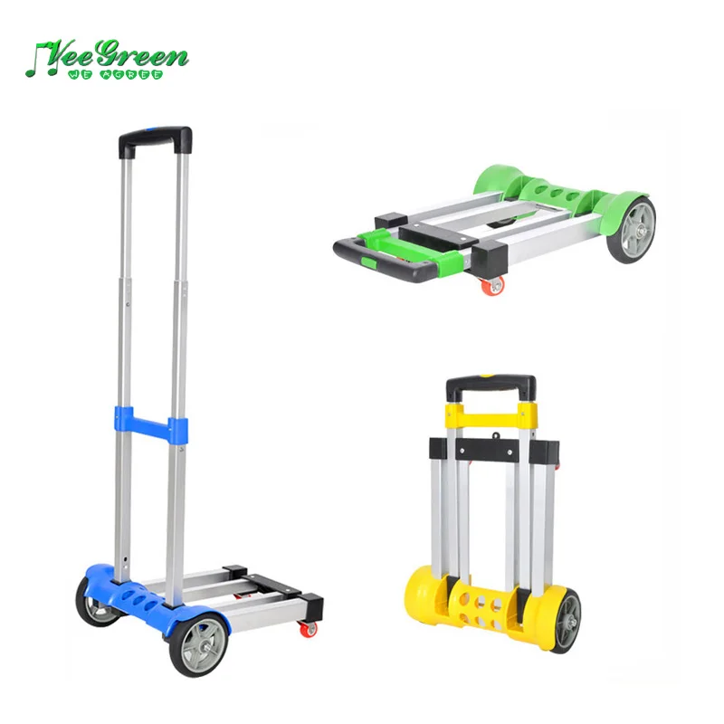 Aluminum Folding Supermarket Luggage Cart with Telescopic Handle