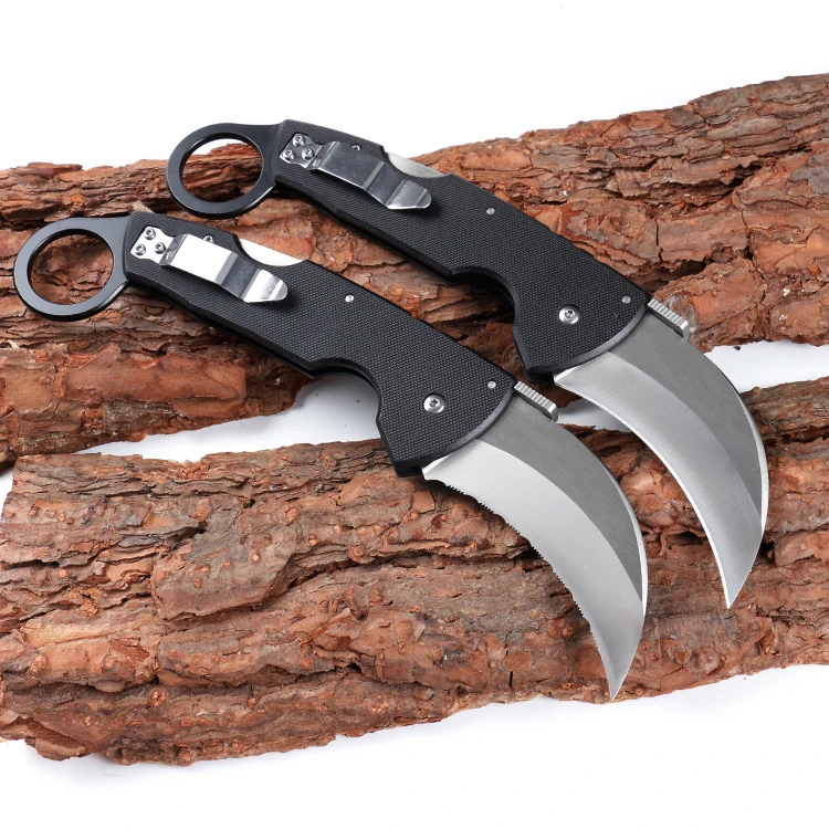 
High quality 440C stainless steel survival knife karambit knife with G10 handle 