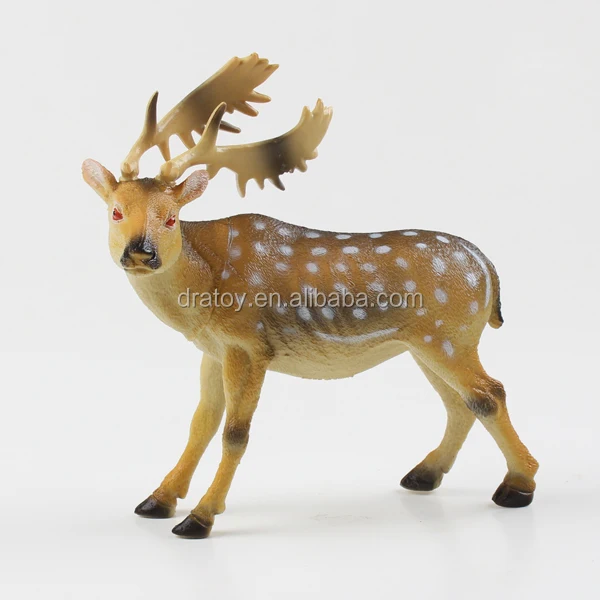 Factory Price 8 Design Models Customizable High Simulation Exquisite PVC Plastic Horned Animal Toys Sika Deer Figurines