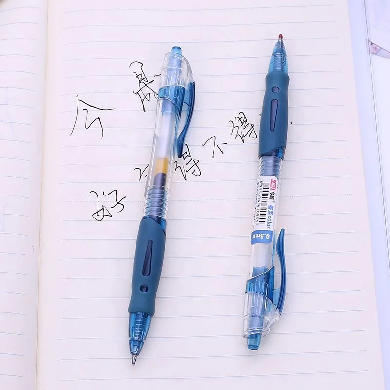 Modern style advertising blue gel pen retractable painting mini gel pen