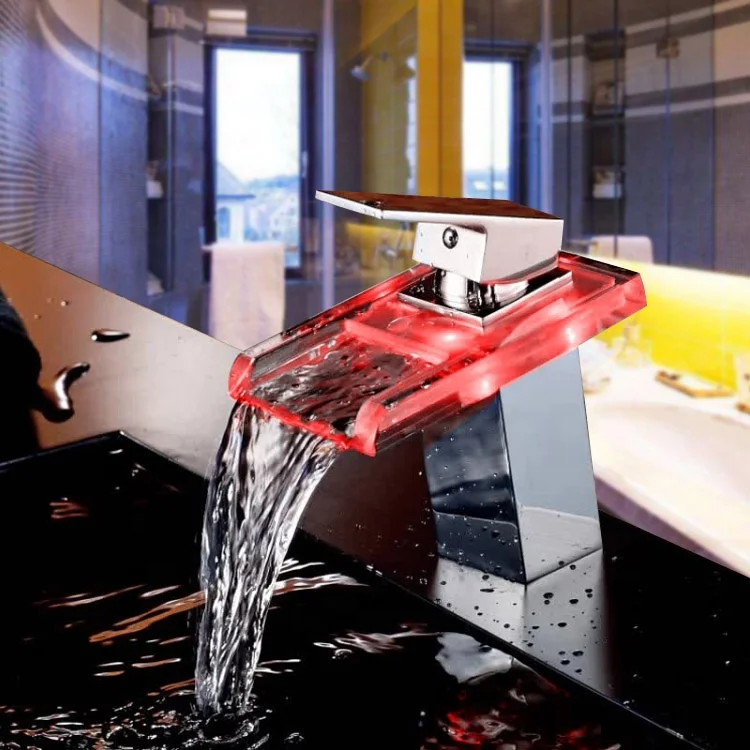 
Glass Sensor Water Dispens Basin Faucet Led Wall Hung Faucet 