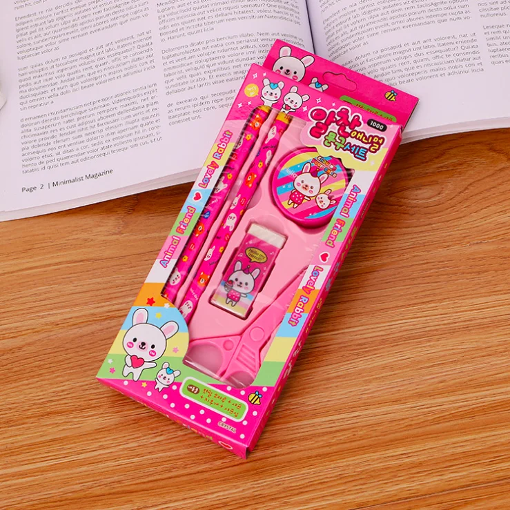 China school stationery items list with price photo cartoon cute kids stationery set back to school kawaii school supplies set