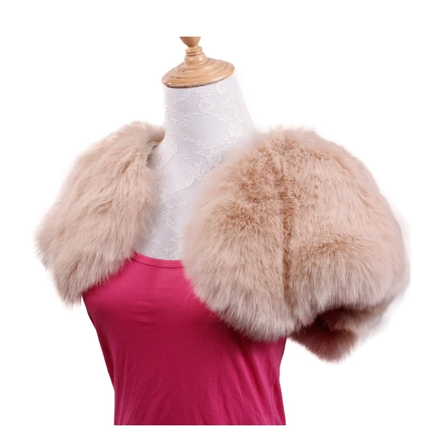 
Pure Colour Wedding White Faux Fur Shawl Dress Cape Fur Waistcoat 