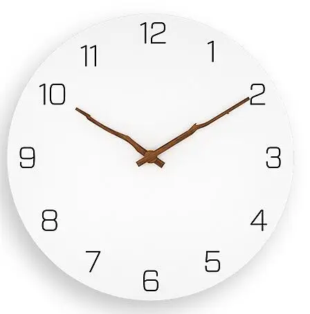 12 inch modern wall clock easy to read round wooden wall clock wood hands for home