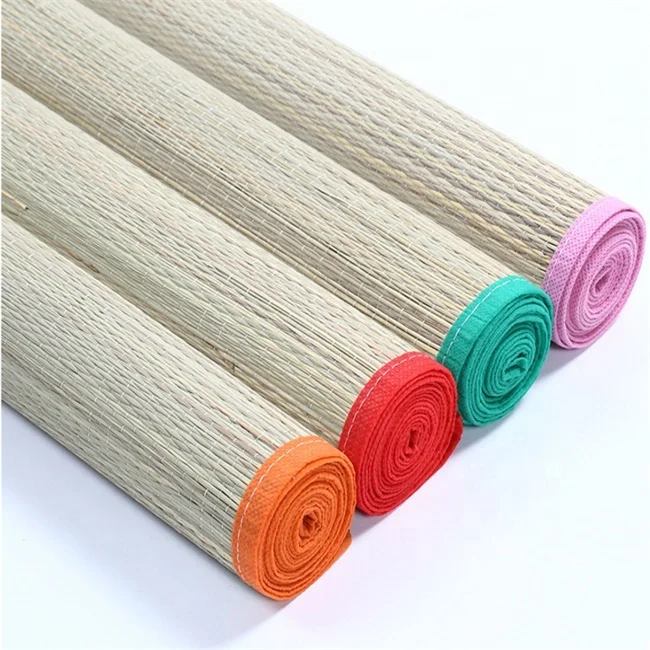 Assorted colors seagrass beach mat folding wicker yoga mat high quality safety straw picnic mat made in Vietnam