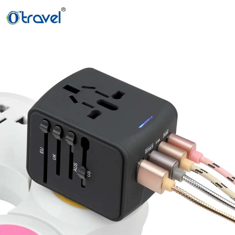 Universal USB international power adapter universal adaptor travel plug adapter converter Travel adaptor with 4 USB wall adapter