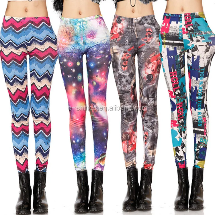 New printed 92%polyester 8%spandex leggings with double brushed ladies new mix tights leggings for women (60447658729)