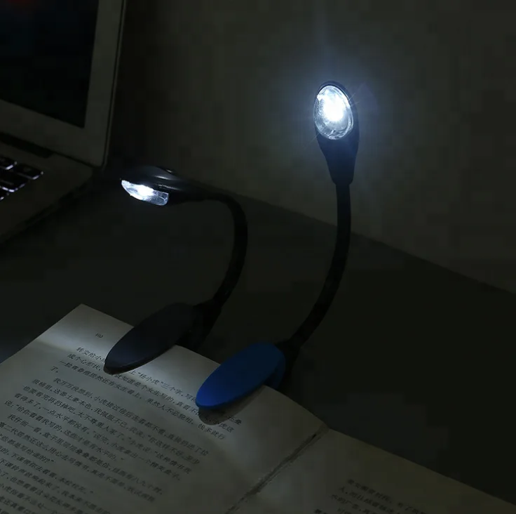 Plastic mini clip reading led book light for promotion / Flexible clip reading light / reading book light for bed