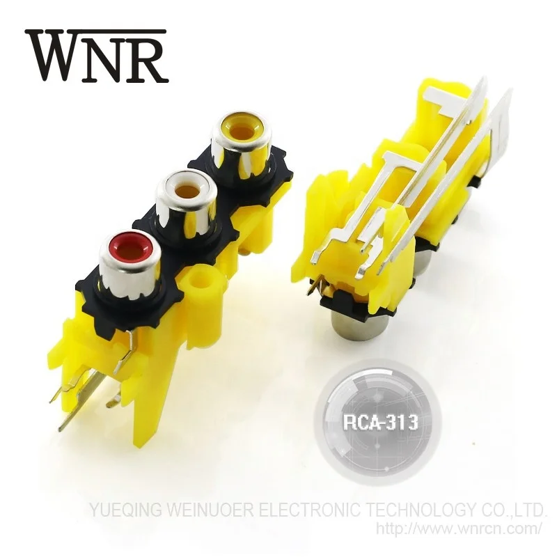 Cheap Factory Direct Sale WNRE 3 outlet rca connectors 6 pin RCA Jack for pcb mount