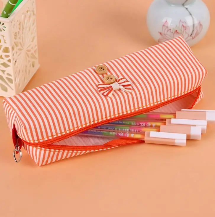 Самый популярный хлопковый полосатый пенал, милый студенческий пенал для карандашей
